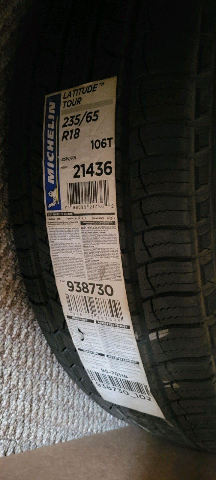 Michelin Latitude Tour 235/65R18 Tire for sale online | eBay