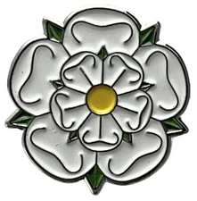 Yorkshire White Rose Lapel Pin badge FREE P&P