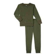 Athletic Works Boy's Fleece Sweatshirt Sweatpants 2-Piece Set Green Size L