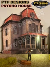 HO Scale “PSYCHO HOUSE ” HALLOWEEN BUILDING FLAT W/LED - BATES MOTEL WALTHERS