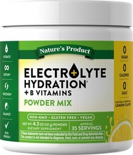 Electrolyte Hydration  Vit B Delicious Refreshing Lemon , 4.3 oz 121g Powder