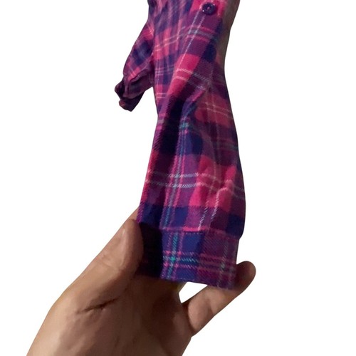 Love Cameron Girls Plaid Shirt With Ruffle & Belt Pink Purple Size S 7 Years - Picture 6 of 7