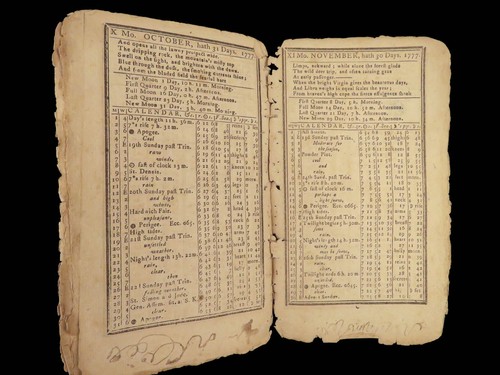 1777 New England Almanac 1ed Rhode Island Astronomy REVOLUTIONARY WAR printing - Picture 12 of 13