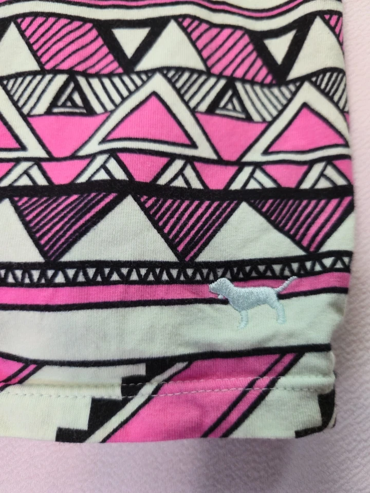 PINK Victoria's Secret Bodycon Tank Dress S Pink Tribal Print Fitted Y2K Retro - Image 2 of 4