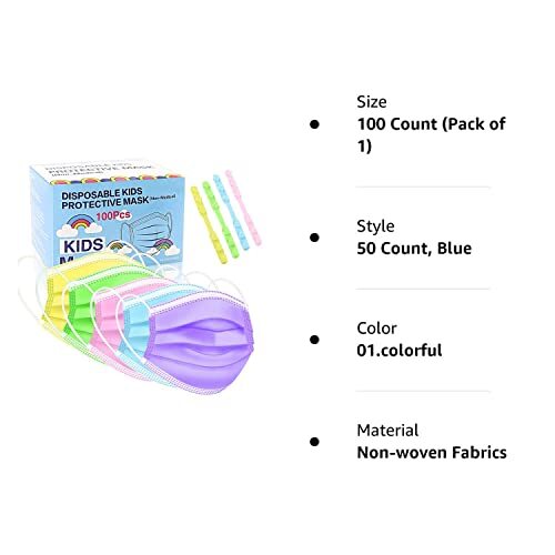 Rasav Kids Disposable Face Masks 100Pcs3 Ply Kids Masks Disposable Rasav kids disposable face masks 100pcs3 ply kids masks disposable