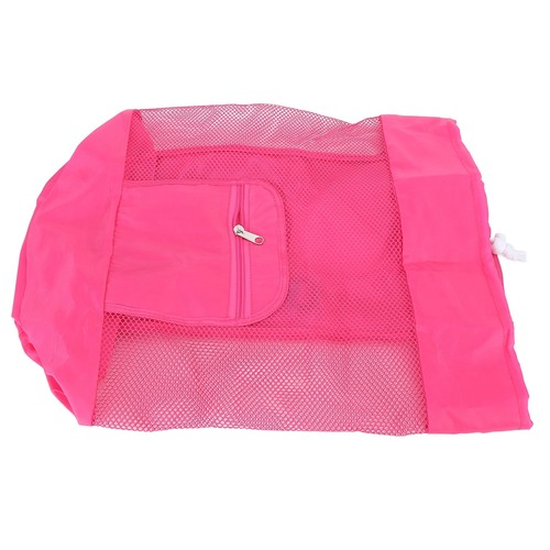 Portable Beach Bag Large Mesh Beach Tote Foldable Drawstring Storage Bag Shel RE - Picture 3 of 11