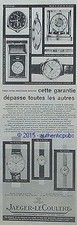 PUBLICITE JAEGER LECOULTRE MONTRE CALENDRIER PENDULE REVEIL DE 1960 FRENCH AD
