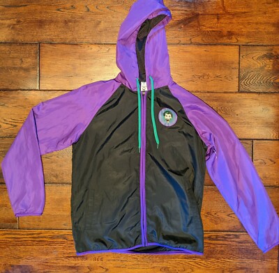 DC Comics The Joker Full Zip Hooded Windbreaker Jacket Size XS RN 152992