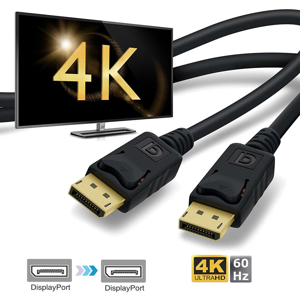 Premium Displayport M/M Cable v1.2 Display Port to DP Wire Male to Male 4K 60Hz - Image 2 of 4