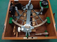 TAMAYA MICROMETER MARINE SEXTANT NAUTICAL NAVIGATIONAL INSTRUMENT W/ Box Japan