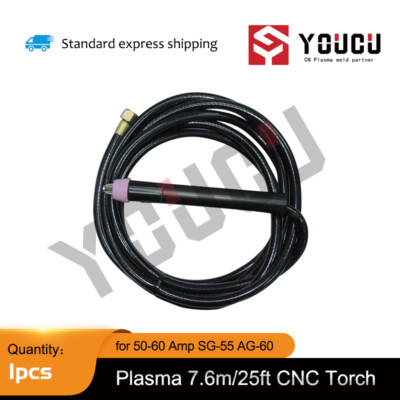 YOUCU SG-55A 7.6M/25ft High Frequency Pilot Arc AIR Plasma Straight CNC Torch