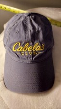 Cabela's Club Gray Strapback Cap Sport Unisex Yellow Stitching Pre-owned