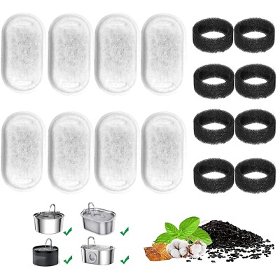 Filter für Katzenbrunnen, Edelstahl, Aktivkohle, Packung 16, Wasserfilter