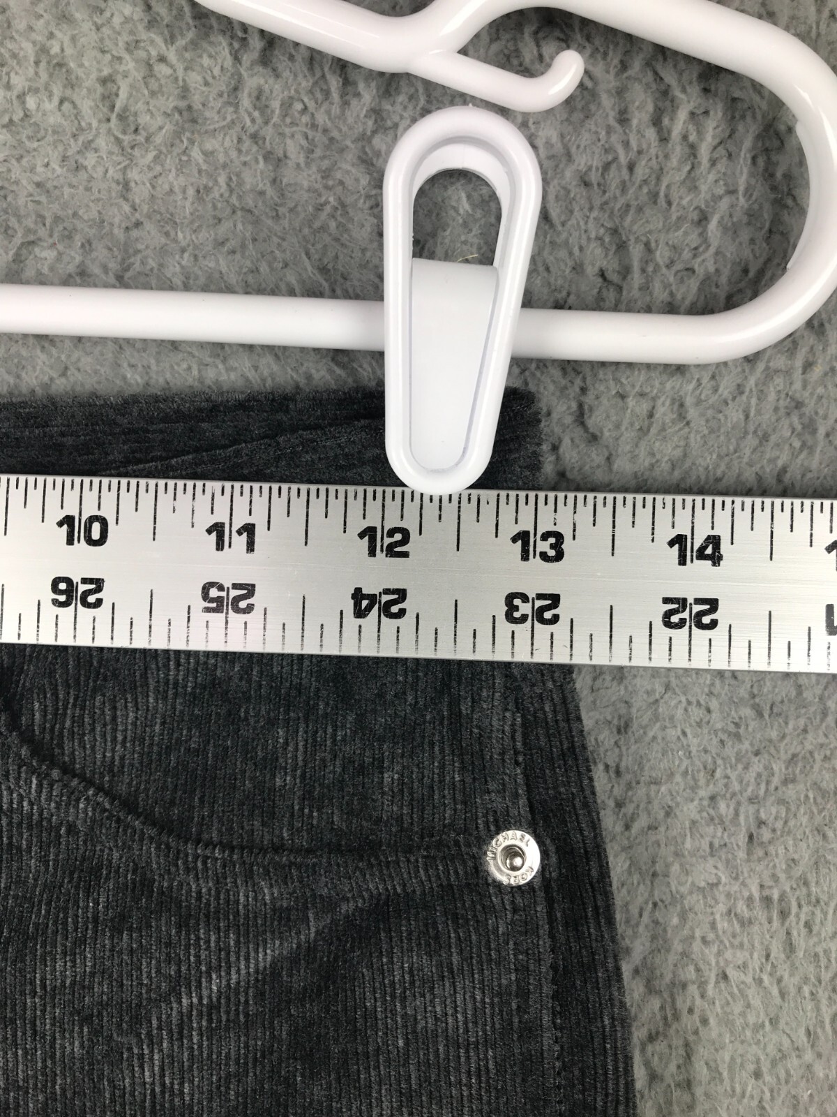 MK Michael Kors Womens Low Rise Skinny Gray Corduroy Pull On Jeans Size XS 26X28 image 2