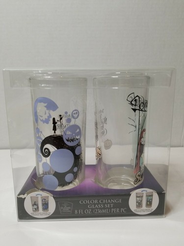 New Disney The Nightmare Before Christmas Color Changing Glass Cup Set ...
