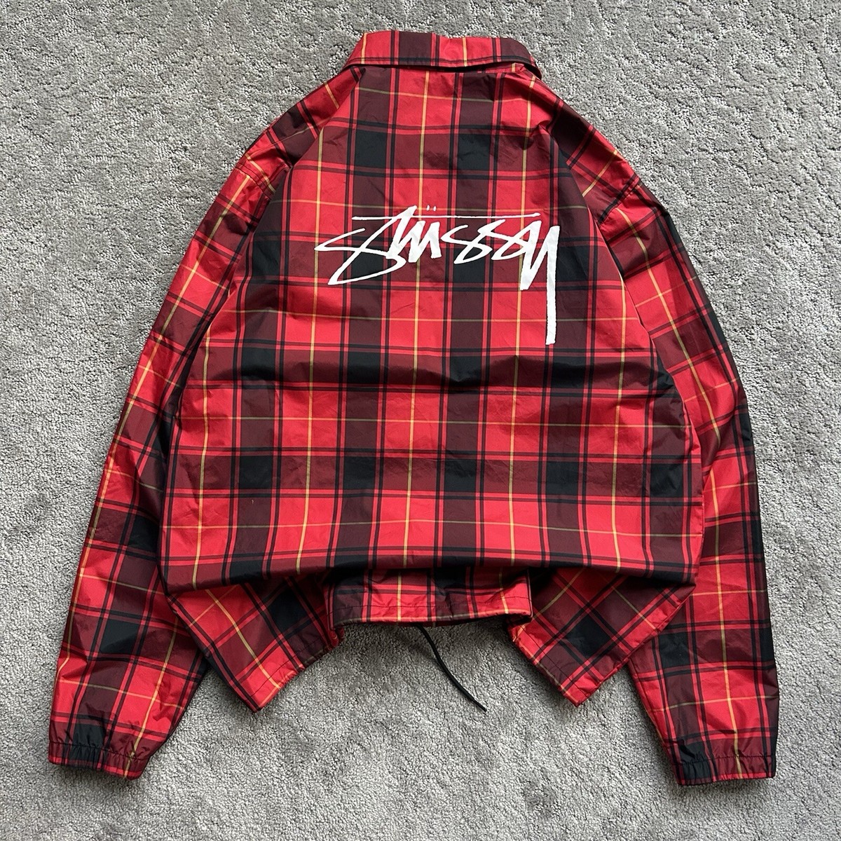 Stussy Cruize Coach Jacket Adult Extra Large Plaid Lined Snap STY
