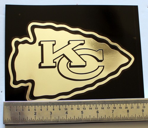 Licensed NFL Vinyl Window Decal Kansas City Chiefs Arrowhead Logo Chrome - Picture 2 of 5
