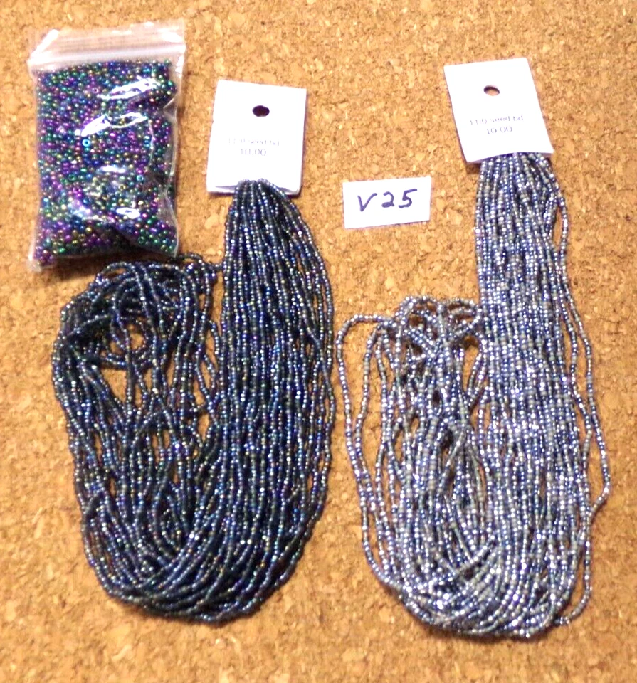 LOTE DE CUENTAS DE SEMILLAS ARTESANALES TAMAÑO 11/0 120 g 4,2 OZ V25 bon88craft bz8cr Foto 2 de 2