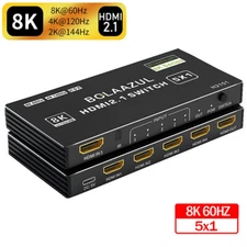 5 Port HDMI 2.1 Switch 8K 60Hz Switcher HDR HDCP 2.3 Dolby Vision For Xbox PS5