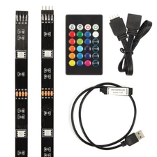 5V USB Powered TV LED Backlight USB 5050 RGB LED Strip Light Remote Kit 30Leds/M