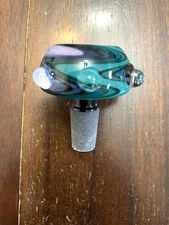 14mm Glass Hookah Bowl Pipe UFO Top Purple and Blue