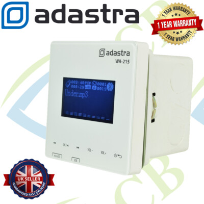 Adastra WA-215 Wandverstärker mit USB microSD Player UKW + Bluetooth In Wall Amplifier