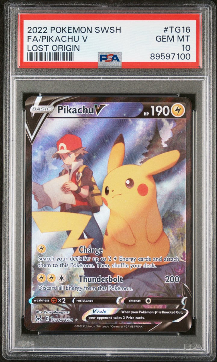 ★PSA10★【英語版/Pikachu V/ピカチュウV/CSR】#TG16 Pokemon Lost Origin Pikachu V TG16/TG30 Trainer Gallery Holo