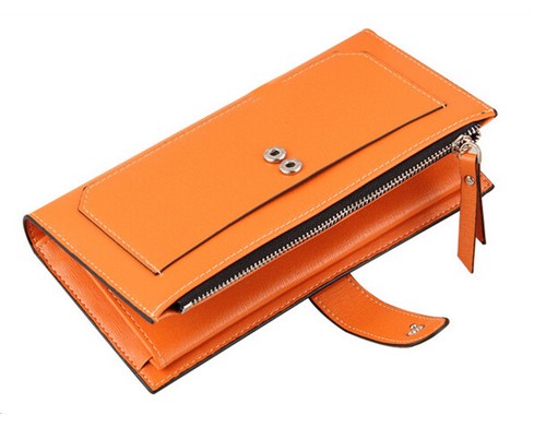Women's Lady Leather Clutch Wallet Card Holder Cases Long Purse Handbag (Orange) - Picture 7 of 9