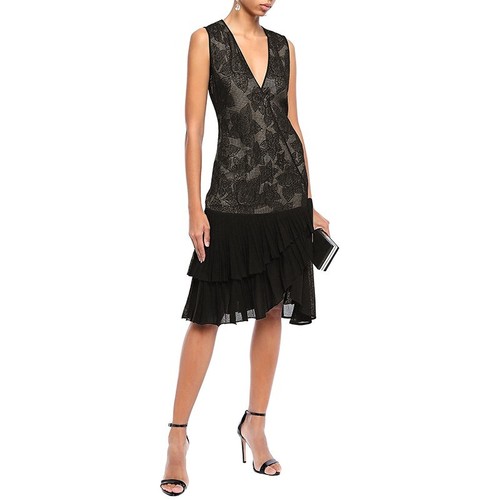 40 NEW $2575 ROBERTO CAVALLI Black STAPELIA LACE Nude Lining WRAP COCKTAIL DRESS - Picture 3 of 19