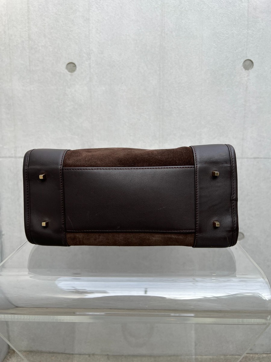 Authentic Vintage Loewe Amazona 28 Dark Brown Suede (Entrupy