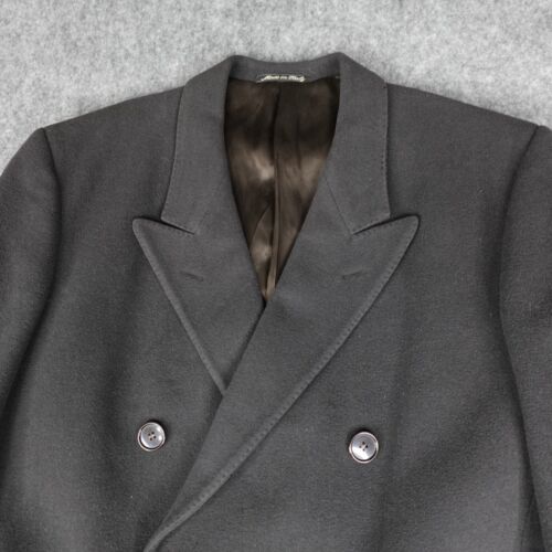 VTG Giorgio Armani Jacket Mens 41 Wool Cashmere Coat Double Breasted Peak Lapel - Picture 10 of 23