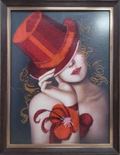 Girl Bead Embroidery Scheme on Canvas DIY Stamped Printed Pattern nik-9484