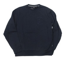 Hugo Boss Black Label Men's Navy Embroidered Logo Crew-Neck Pullover Sweatshirt