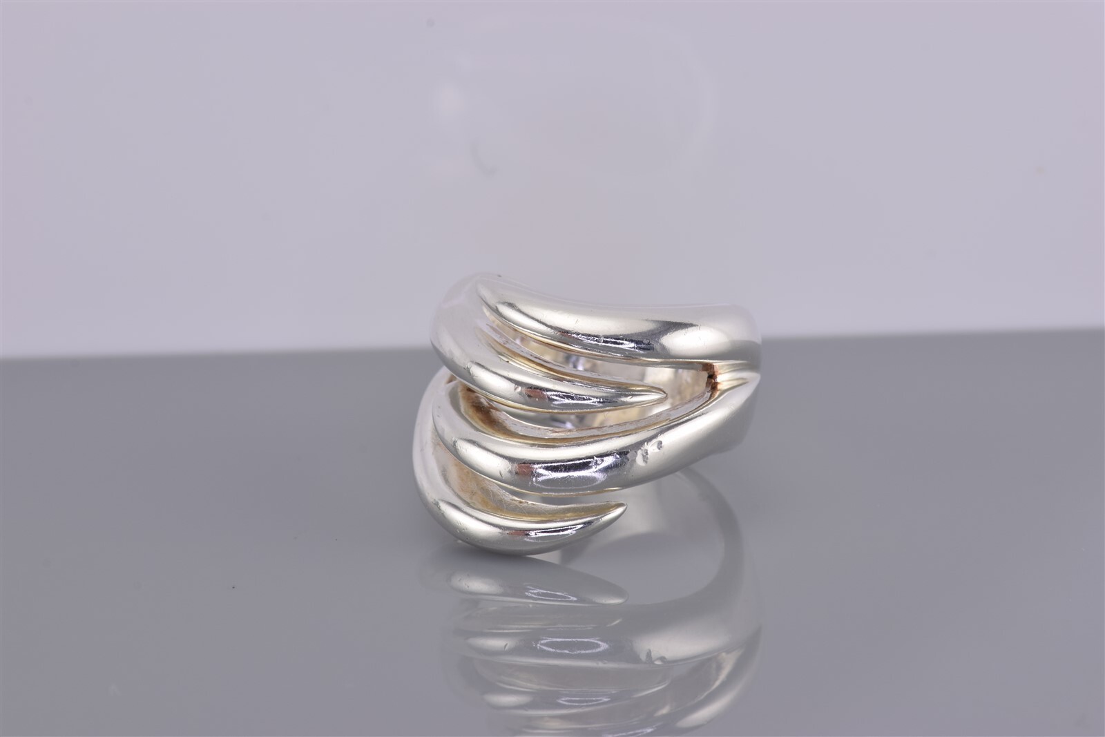 Sterling Silver 20mm Solid Intersecting Modernist… - image 6