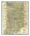Historic State Map - Indiana - Johnson 1888 - 23 x 27.49 - Vintage Wall Art