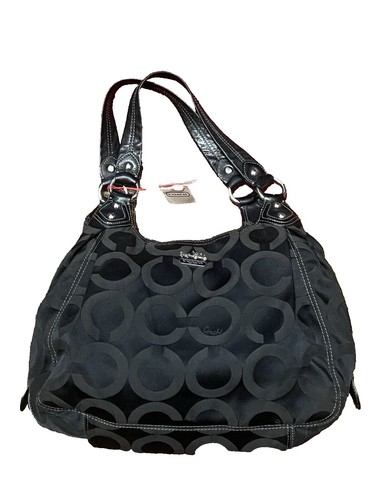 COACH Madison Black Leather Hobo Shoulder Bag Silver Hardware Y2K
