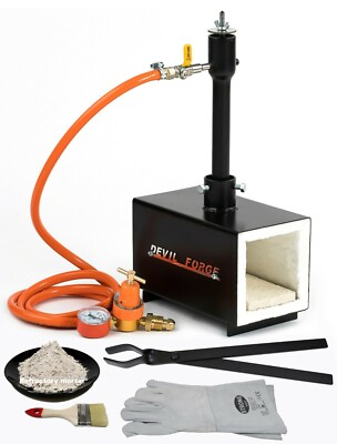 DFPROF1b GAS PROPANE FORGE Furnace Burner Knife Making Blacksmith Farrier
