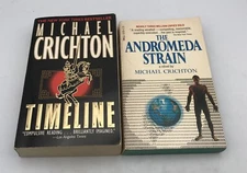 Michael Crichton Lot 2 Book Paperback Timeline/Andromeda Strain