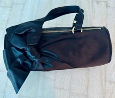 VALENTINO GARAVANI FABULOUS BLACK SATIN EVENING BAG, AUTHENTIC HIGH COUTURE