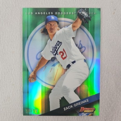 2015 Bowman's Best Green Refractor /99 Zack Greinke #48 Dodgers