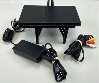 Sony PlayStation 2 Slim SCPH-75001 Gaming Console & Cords - TESTED, Works!