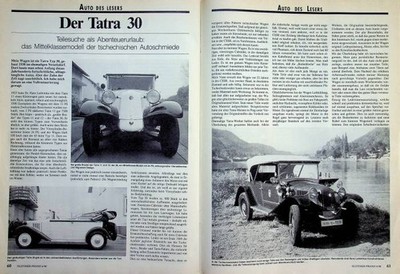 Oldtimer Praxis 1026) Tatra T 30 in einer seltenen Vorstellung auf 3 Seiten