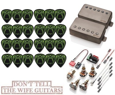 EMG JH SET JAMES HETFIELD ''SANDBLASTED'' STANDARD SPACED LONG POTS +24 BLACK FANG