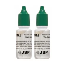 JSP GOLD JEWELRY TESTING SOLUTION 14K TEST SCRAP 1/2 fl oz. SET OF 2 BOTTLES