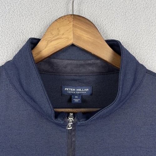 Peter Millar Sweater Men's XL Navy Blue Golf Long Sleeve Pullover Crown Crafted - Picture 3 of 8