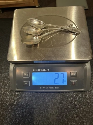 Sterling Silver Wallace Rose Point Spoons(3) Silverware 2.7 ounces Vintage