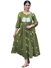 ANNI DESIGNER Women's Rayon Blend Anarkali Printed Kurta with Pant