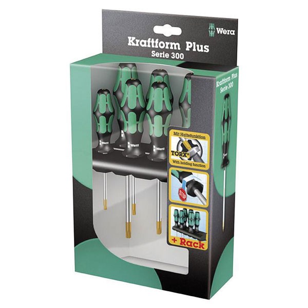 Wera 367/6 6-Piece Kraftform Plus Torx HF Screwdriver Set