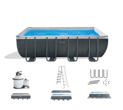 Intex Ultra XTR 18FT X 9FT X 52IN Above Ground Swimming Pool Set with Sun Canopy