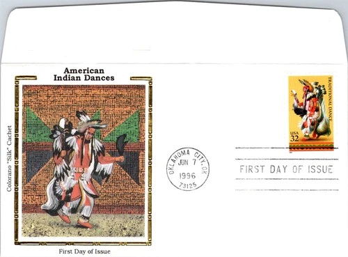 S07-8486, AMERICAN INDIAN DANCES: TRADITOINAL DANCE, COLORANO SILK FDC